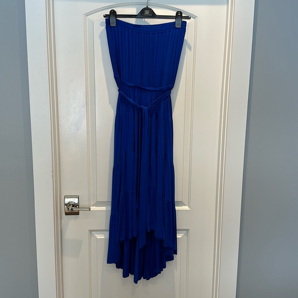NWOT La Blanca Draped Strapless Tie Waist Cover-Up Dress - Picture 2 of 6